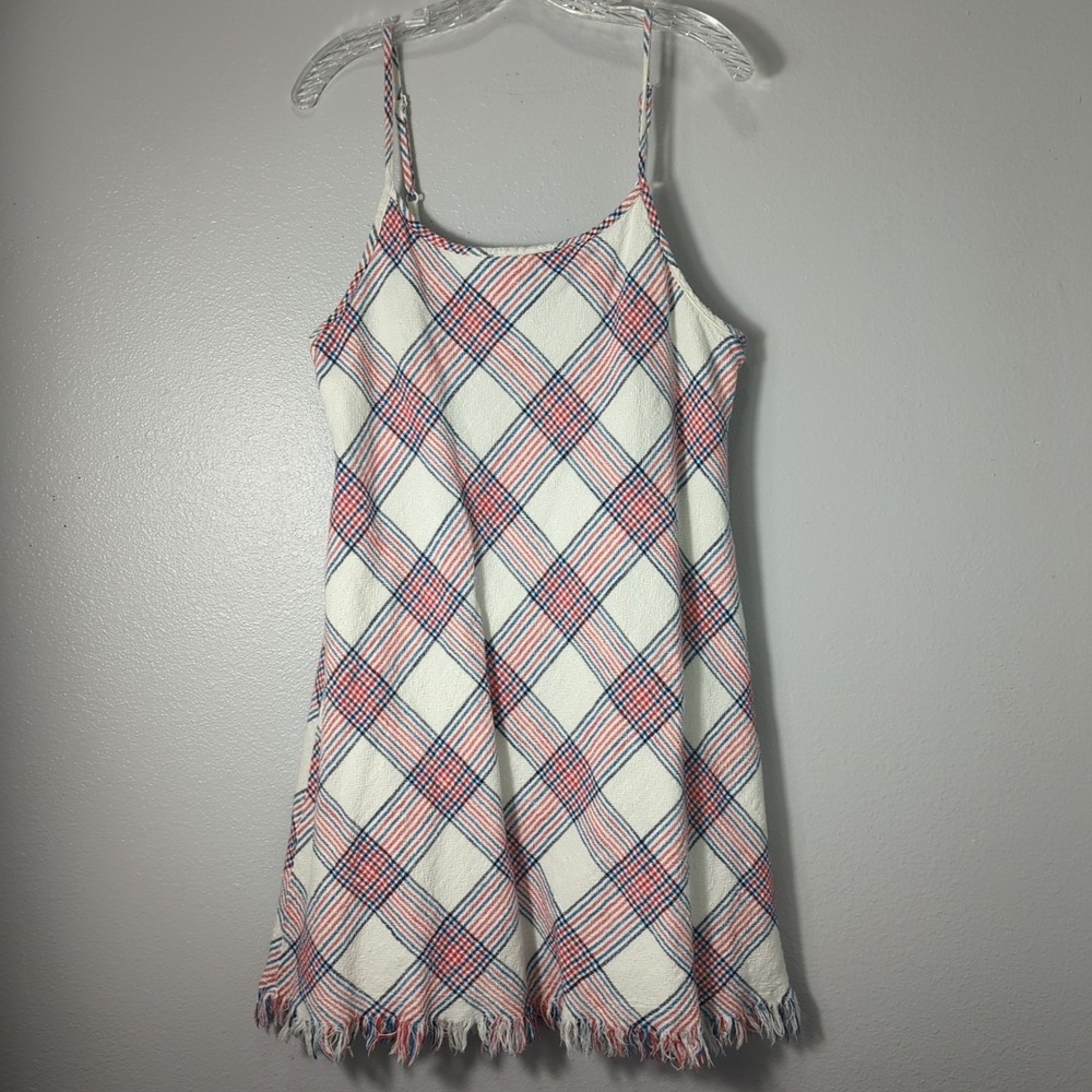 Natural Reflections Womens Sz Large Red White And Blue Spaghetti Strap Dress 260